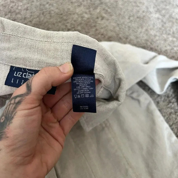 Liz Claiborne Liz Sport Womens 100% Linen Blazer Jacket Beach Boho Vintage Chic - Picture 8 of 11